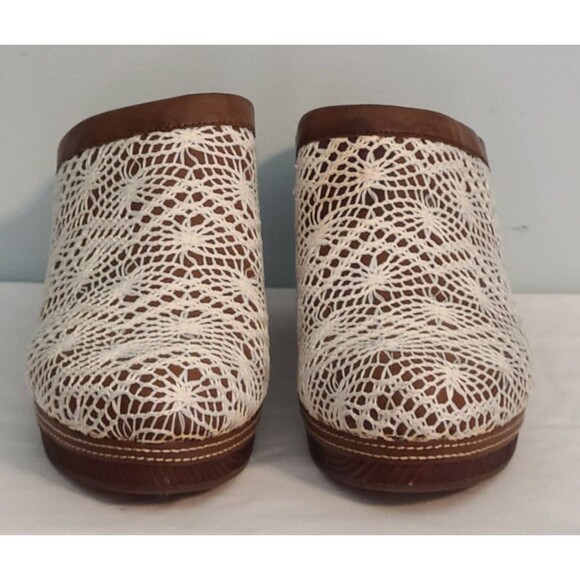 Korks By Kort Ease Nora Slip On Crochet Lace Detail Clog Mule Womens 11M 3" Heel - Picture 4 of 12